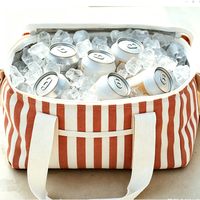 Sac isotherme de plage vintage en toile solide de luxe avec fermeture éclair et bandoulière amovible