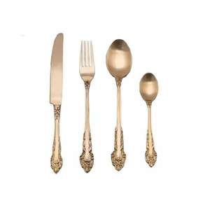 Ensemble de couverts en acier inoxydable doré, ensemble de 5 pièces de vaisselle pour hôtel restaurant, usage domestique, aspect moderne, finition durable - Product Image 5