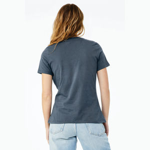 Airlume – T-Shirt à manches courtes pour femme, 100% en coton peigné et à anneaux, simple, Vintage, bleu marine, 4.2 oz - Product Image 3