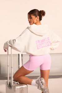 Sudadera con Capucha Blanca de Alta Calidad para Mujer, Personalizada, con Estampado Gráfico, Antiarrugas, Transpirable, Lavada a la Piedra, con Cierre Frontal para Gimnasio - Product Image 5