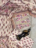 Pakaian kasual mode India meluncurkan atasan cetak bunga Digital katun desainer baru Multi warna dengan kerah V dan Celana dan Dupatta