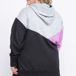 Pull à capuche tendance de grande taille à blocs de couleurs-Sweat à capuche surdimensionné confortable et élégant pour les femmes, parfait pour les vêtements décontractés et la superposition - Product Image 5