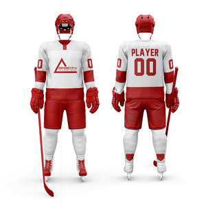 Prix d'usine uniformes de hockey sur glace en polyester personnalisés Fabricant OEM ODM Techniques de sublimation de broderie Maillots sur mesure - Product Image 1