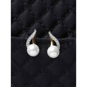 NOVAMART Fine Women's Cute Stud <b>Earrings</b> 925 Sterling Silver <b>Gold</b> Rhodium Plating for Swiss Zirconia Winged <b>Screw</b> <b>Back</b> Gift Girl - Product Image 2