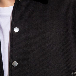 winter jacket Custom Logo Stand Collar Winter Varsity Jacket Men College Baseball Letterman <b>Canvas</b> Embroidered OEM Service - Product Image 4