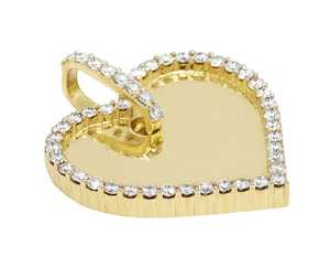 Pendentif en moissanite en forme de cœur simple, glacé, luxueux et mignon, or jaune VVS1, bijoux hip-hop - Product Image 1