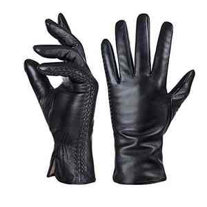 High Quality Black Winter Leather Full <b>Finger</b> Driving <b>Gloves</b> From Pakistan Genuine Sheepskin Soft Lining - Product Image 1