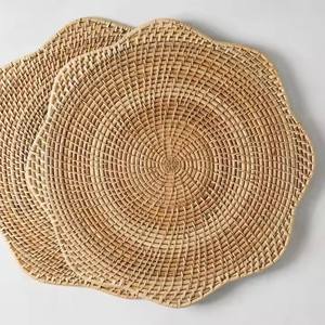 Exquisite Eco-friendly Natural <b>Rattan</b> <b>Placemat</b> for Wedding Round Woven <b>Placemats</b> for Party Wicker Charger Plate Made in Vietnam - Product Image 1