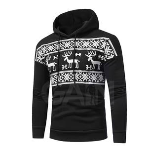 Vente en gros de service OEM sweats à capuche de Noël en coton mélangé meilleure conception sweats à capuche de Noël légers de couleur unie pour hommes en stock - Product Image 1