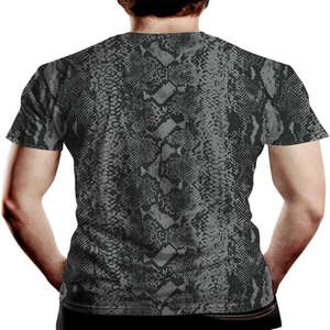 <b>Men's</b> Short Sleeve <b>T</b>-<b>Shirt</b> 3D Snakeskin Print 100% Polyester 180 Grams Breathable Fashionable Jersey Fabric Sublimation Transfer - Product Image 4