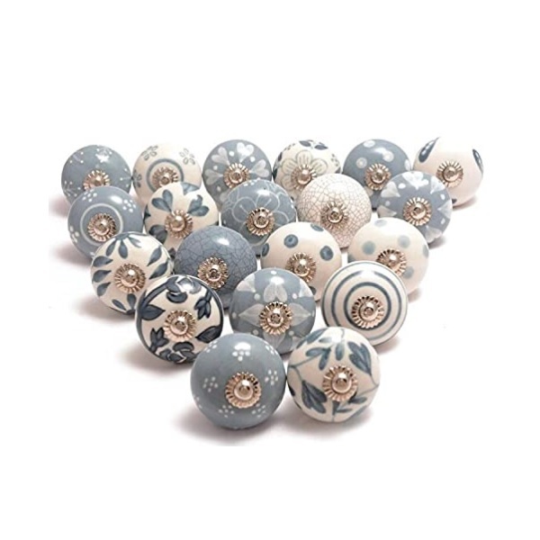 Ceramic and Metal Door Knobs Vintage Look Flower Design Cabinet Drawer Cupboard Pull Cabinet Knobs Interior Door Knobs