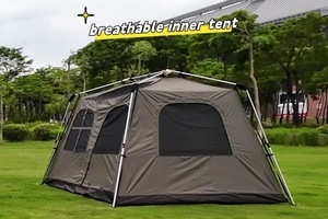 Instant Easy Setup Light Weight Portable Outdoor Windproof 3000mm Waterproof PU Double Layer <b>Camping</b> Tent for 2 Person - Product Image 4