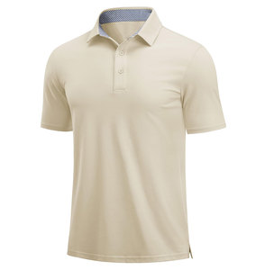 Chemise de golf décontractée pour homme en tissu tricoté personnalisé polyester/coton, unie, respirante, avec poche brodée, manches courtes - Product Image 1