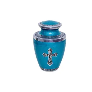 Новые товары, Литые алюминиевые урны для кремации в американском стиле с крестовым логотипом, для взрослых, для продажи