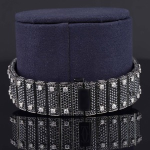 Montre automatique de luxe pour homme, entièrement sertie de diamants noirs de laboratoire, en acier inoxydable, montre analogique haut de gamme, grossiste - Product Image 2
