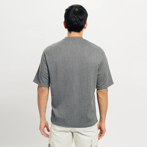 T-shirt en jersey de coton épais 300g pour homme, style vintage délavé à l'acide, logo personnalisable, respirant, anti-boulochage, écologique, grandes tailles - Product Image 4