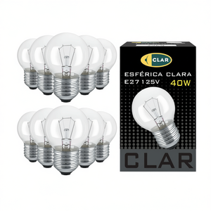 40W <b>E27</b> Clear Incandescent Spherical <b>Bulb</b> - Product Image 2