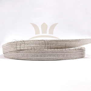 Dentelle en aluminium uniforme pilote en gros tresse d'argent de 3/4 pouces | Dentelle de tresse de haute qualité pour uniformes de cérémonie - Product Image 1