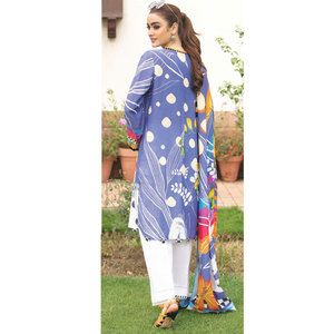 Salwar Kameez pour femmes, imprimé numérique personnalisé, coupe régulière, longueur normale, tenue décontractée, style Inde Pakistan, tenue d'été - Product Image 2