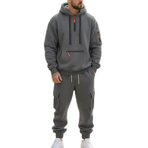 ชุดวิ่งออกกำลังกายแขนยาวมีฮู้ดสำหรับผู้ชายชุดกีฬาฤดูหนาว - Product Image 2