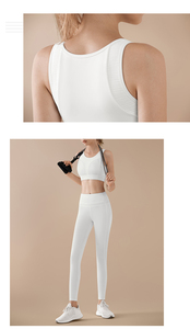 เสื้อกล้ามออกกำลังกายลายพื้นสำหรับผู้หญิงบราเล่นกีฬาเอวยางยืดระบายอากาศได้ดีสำหรับใส่เล่นโยคะ - Product Image 3