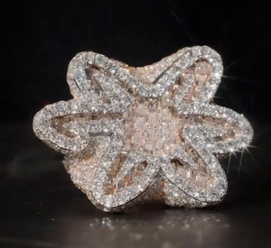 Flower Custom 925 Sterling <b>Silver</b> <b>Ring</b> Iced Out Moissanite Diamond Luxury Hip Hop <b>Statement</b> <b>Ring</b> Gift For Women Men - Product Image 1