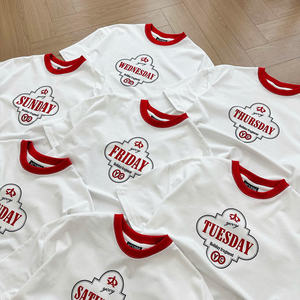 T-shirts pour hommes à manches courtes, coupe ample, 100% coton, unisexe, col mixte et imprimé, t-shirt en coton extensible dans les deux sens - Product Image 1