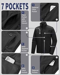 Chaqueta Softshell Personalizada para Hombre, Ligera, Impermeable, Transpirable, con Cuello Alto y Cremallera, para Exteriores, Talla Grande - Product Image 6