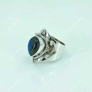 925 Sterling Silver Labradorite <b>Ring</b> Fine <b>Statement</b> Promise Jewelry Handmade Natural Labradorite Pear Shape Gemstone Unique - Product Image 2