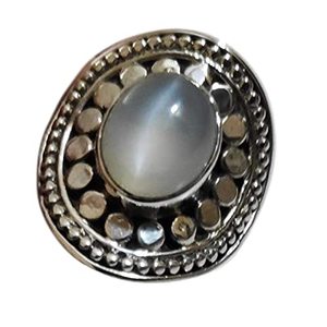 Navya Craft 925 Sterling <b>Silver</b> Moonstone Handmade <b>Plain</b> <b>Ring</b> for Women Sizes 4 to 14 (US) for Christmas Anniversary Birthday - Product Image 1