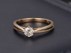 Anillo de Diamante Solitario de Lujo con Corte Brillante Natural de 1.5 Quilates Certificado para Regalo de Aniversario de Bodas para Ella, Oro Amarillo de 14K - Product Image 2