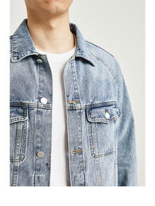 Recién llegado, chaqueta vaquera lavada personalizada de talla grande con decoraciones de bolsillo acolchadas XL, chaqueta vaquera rellena de algodón para hombre - Product Image 2