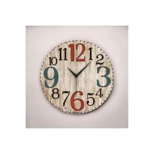 Colorful Print Patterned Wooden Silent <b>Table</b> Wall <b>Clock</b> 50cm Perfect Gift Idea - Product Image 1