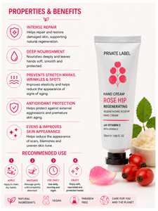 Crema de Manos de Rosa Mosqueta de Marca Privada 50ml OEM |   Crema de Manos Reparadora Hidratante Antienvejecimiento |   Absorción Rápida España UE - Product Image 3