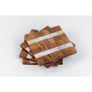 Fournitures pour restaurants et hôtels, sous-verres en bois, lot de 4, réutilisables, sans danger pour le contact alimentaire, sous-verres et sets de table uniques, plat à thé, support OEM - Product Image 3