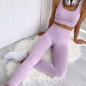 Custom Logo Workout Clothing Yoga Pants Leggings Sets Sports <b>Bra</b> Women Seamless Breathable Yoga Fitness Sets for Adults - Product Image 6