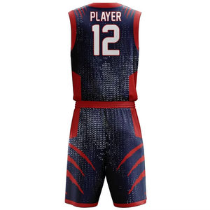 Ensemble d'uniformes de basket-ball unisexe à séchage rapide personnalisés, maillot et short respirants de sublimation complète, grande taille pour adultes - Product Image 5