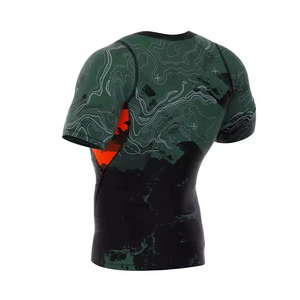 OEM Design Compression MMA BJJ Rash Guard Custom Heat-Transfer <b>Printed</b> Breathable Anti-UV Full Sleeve Spandex/Polyester Mens - Product Image 6