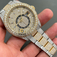 Montre Hip Hop de Luxe Personnalisée pour Homme, Mouvement Mécanique ETA, Acier Inoxydable, 41mm, Date Automatique, Cadran Analogique Entièrement Sertie de Pierres, Verre