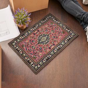 Vintage Pattern Printed <b>Rug</b> - Green & Black Luxury Turkish Design,Luxury Velvet <b>Rug</b> - Product Image 3