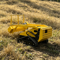 Tondeuse industrielle télécommandée sur chenilles, broyeur de broussailles hybride pour défrichage agricole en pente et vergers
