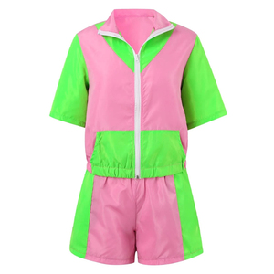 Conjunto de chaqueta y pantalones cortos cortavientos vintage de dos piezas para hombre, cortavientos unisex impermeable y ligero, de verano, personalizado - Product Image 1