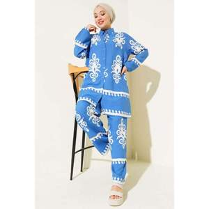 ชุดเซ็ต2ชิ้นผ้าวิสคอสลายพื้นเมืองสีน้ำเงิน - Product Image 2