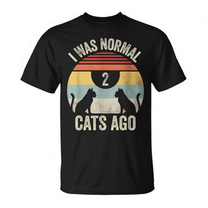 T-shirt vintage con gatto 'I Was Normal 2 Cats Ago' - Elegante t-shirt promozionale - Product Image 2