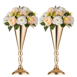 Tendance vente moderne Sculpture métal fleur Vase fer table en laiton décoration de mariage pour la maison hôtel salon - Product Image 2