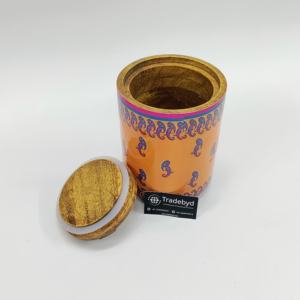 Tarro elegante hermético de madera con estampado de esmalte para frutos secos Tradebyd - Product Image 2