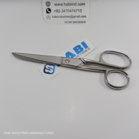 Ciseaux de couture professionnels HABI INDUSTRIES avec logo personnalisé, lame dentelée en acier inoxydable, manche ABS, anti-adhérents pour tailleur