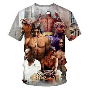 Nouveau rappeur 2pac impression 3D t-shirt hommes femmes à manches courtes t-shirts surdimensionné mode t-shirts hauts - Product Image 6
