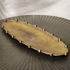 Plateaux de service décoratifs faits à la main en laiton et aluminium, finis, pour hôtels, décoration de la maison et de la table - Product Image 1