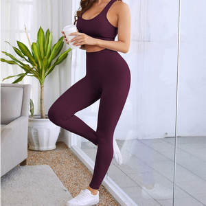 Vêtements de fitness pour femmes de haute qualité Legging de yoga sans couture et ensemble de soutien-gorge vêtements de sport de gymnastique en taille XS en coton - Product Image 5